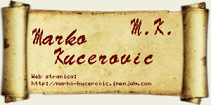 Marko Kućerović vizit kartica